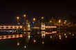 Most długi w Szczecinie w nocy.