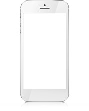 Smartphone with blank screen isolated on white background.  Vector eps10 illustration