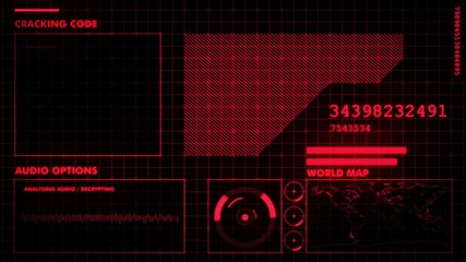 Poster - red futuristic graphic interface