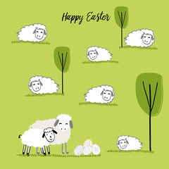 Hand drawn easter card