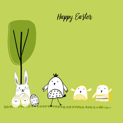 Hand drawn easter card