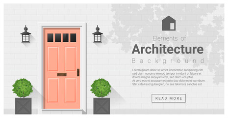 Elements of architecture , front door background , vector ,illustration