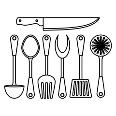 Poster - figure kitchen tools icon image, vector illustration