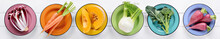 Colorful Vegetables Collection On White Wooden Background, Top View, Flat Lay.