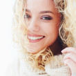 © Olesia Bilkei - portrait of beautiful happy woman with curly hair and adorable smile