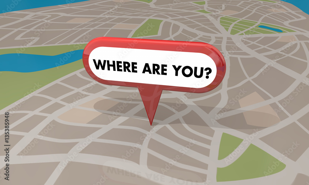 Where Are You Lost Found Map Pin Locaiton 3d Illustration Stock ...