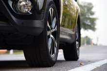 Black Suv Vehicle Car Auto Detail Wheel Front