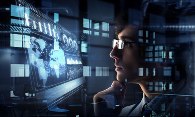 Wall Mural - innovative technologies in science and medicine. mixed media . mixed media