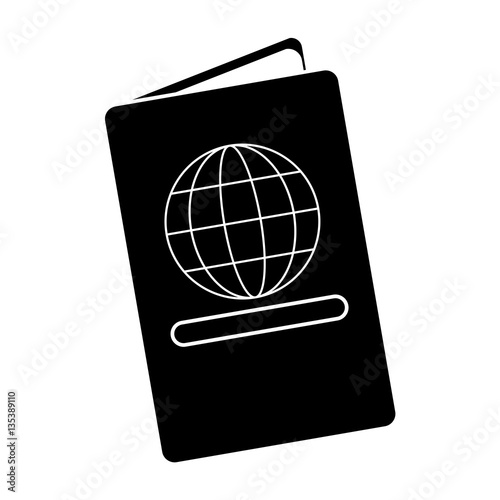 silhouette passport identication document travel vector illustration ...