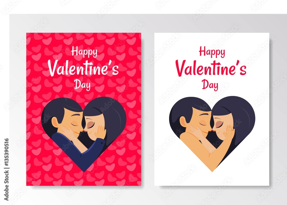Couple make heart shape. Passion emotion. Valentines Day card de Stock ...