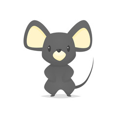 Wall Mural - Cute mouse cartoon vector isolated