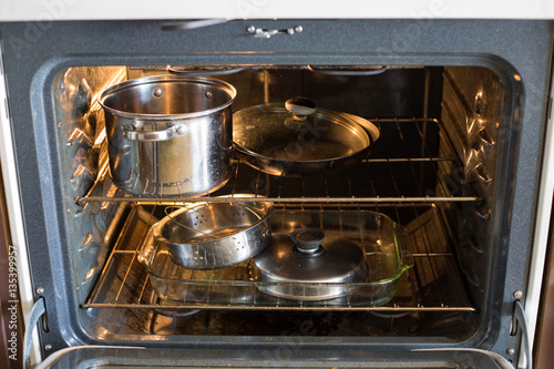 oven. Cookware. Kitchen staff 