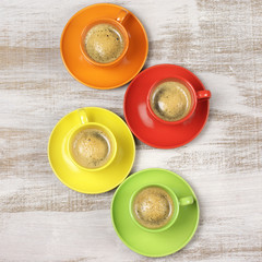 Canvas Print - Coffee in colorful cups