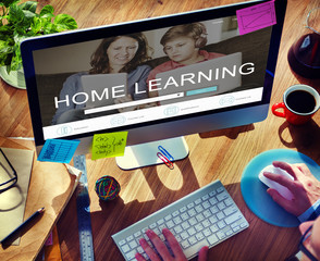 Wall Mural - Home Learning Webpage Search Engine Concept