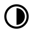 Brightness and contrast vector icon.