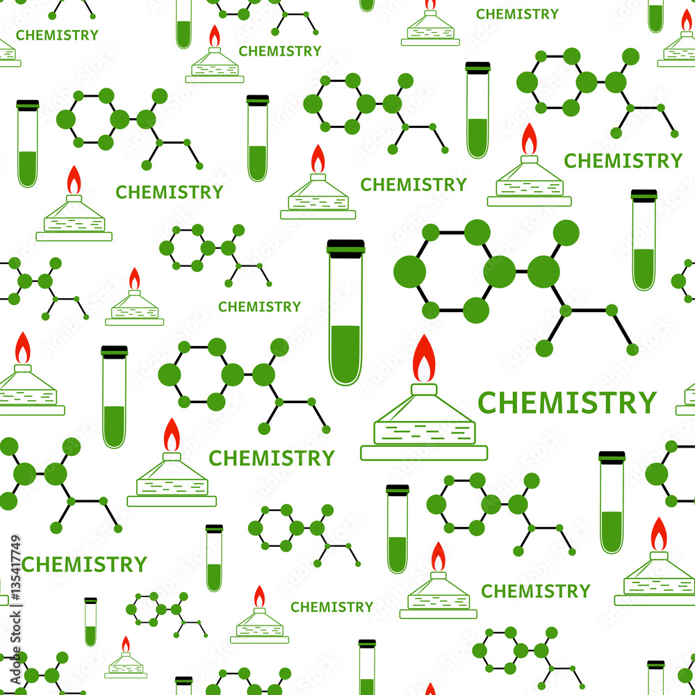 Seamless vector chemistry and research pattern - tubes with liquid ...