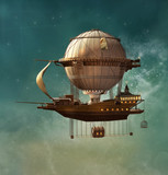 Fototapeta  - Steampunk fantasy airship