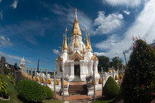 Outdoor Large Pagoda In Buddhist Temple Wat Tham Khuha Sawan,Thailand