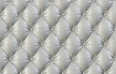 Sticker - luxurious texture of white leather upholstery. 3D illustration.