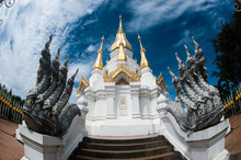 Outdoor Large Pagoda In Buddhist Temple Wat Tham Khuha Sawan,Thailand