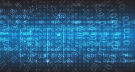 Technology security concept. Modern safety digital background