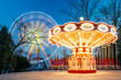 Illuminated Attraction Ferris Wheel And Carousel Merry-go-round 