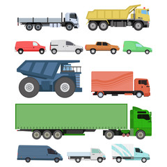 Wall Mural - Different cars transport vector set.