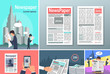 Newspapers. News is Available 24 h Concept Banners