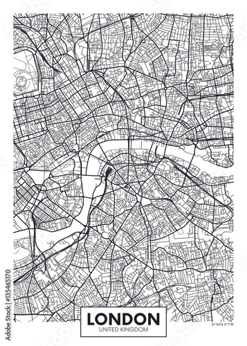 Fotografía Vector poster map city London