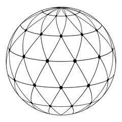 Poster - globe radial pattern triangles