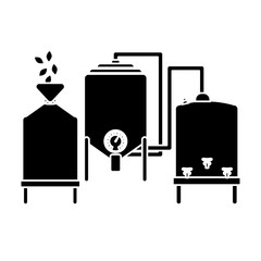 Canvas Print - black beer tanks icon image design, vector illustration