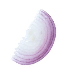 Wall Mural - Slice of red onion isolated on white background.