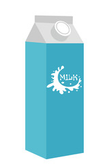 Wall Mural - Milk in a box icon flat style. Isolated on white background. Vector illustration