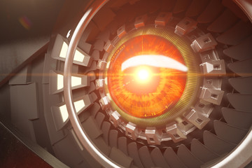 Poster - Hazel robotic eye closeup