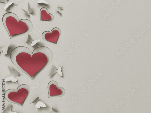 paper butterflies and heart...