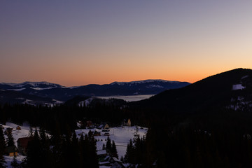 Wall Mural - mount Goverla at sunset Mountains Carpathians