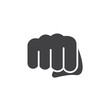 Fist, forward punch icon vector, filled flat sign, solid pictogram isolated on white. Symbol, logo illustration