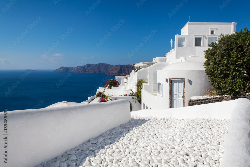 Santorini, Grecja, Oia - Apartamenty z widokiem na morze - obrazy, fototapety, plakaty 