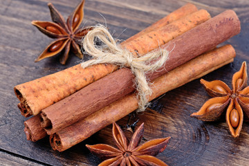 Poster - Cinnamon sticks with star anise