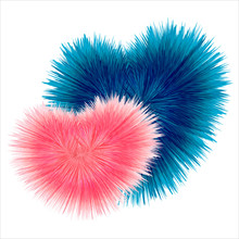 Fluffy Hearts On A Gradient Background. For Banners And Invitations. Valentine's Day. Vector Illustration.