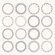 Set of hand drawn black frames. Round borders. Vector isolated.