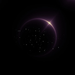 Wall Mural - illustration of a planet eclipse in deep outer space with stars