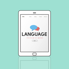 Canvas Print - Online Language Learning Interface Concept