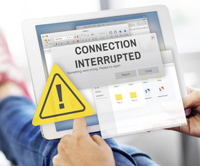 Sticker - Attention Alert Connection Interrupted Warning Concept