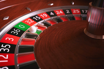 Roulette wheel closeup - 3D Rendering