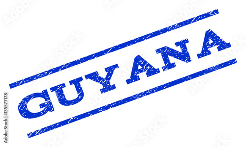 Guyana watermark stamp. Text caption between parallel ...