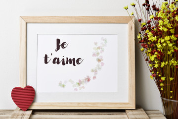 Canvas Print - text je t aime, I love you in french