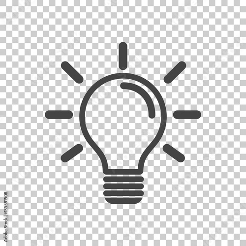 Fotomural Light bulb icon in isolated background