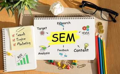 Poster - notebook with toolls and notes about sem,concept