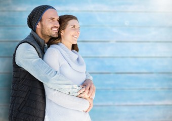 Wall Mural - Romantic couple embracing each other